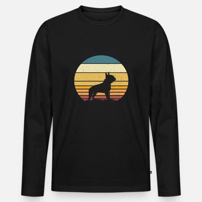 Boston Terrier - Männer Premium Bio Langarmshirt - Schwarz