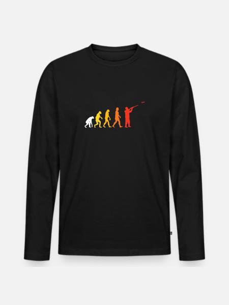 Clay pigeon shooting evolution - Men's Premium Organic Long Sleeve Shirt - black