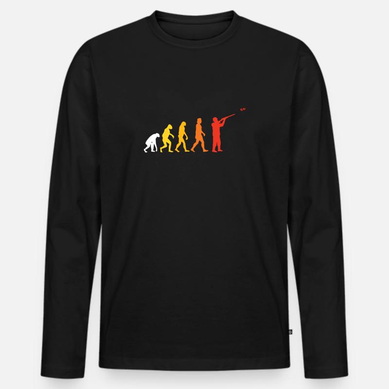 Clay pigeon shooting evolution - Men's Premium Organic Long Sleeve Shirt - black