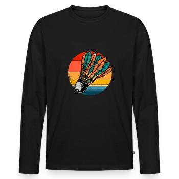 Federball - Männer Premium Bio Langarmshirt - Schwarz - Vorne - Nico (187cm)