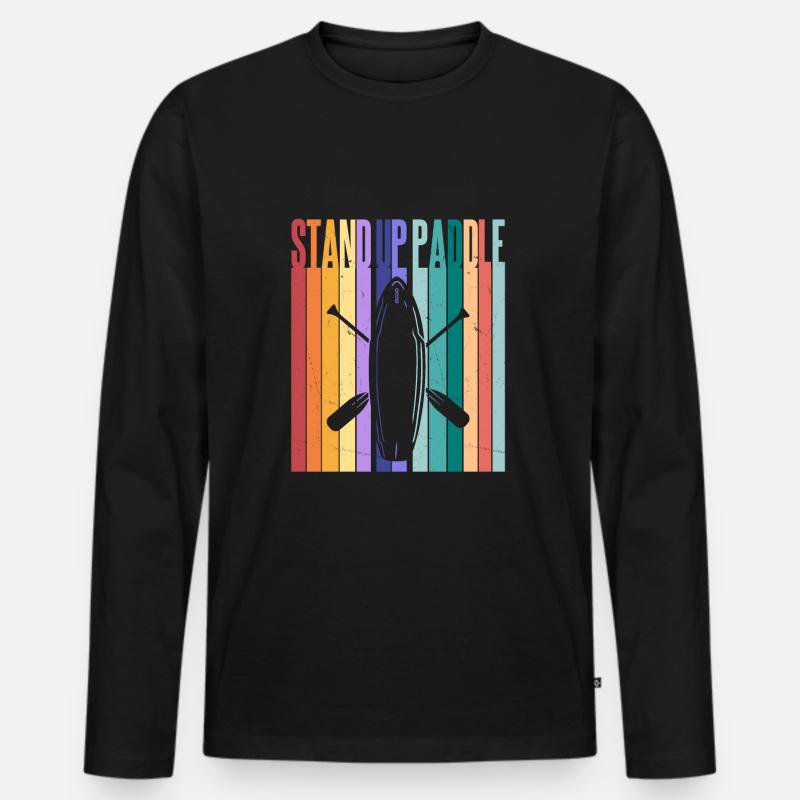 SUP - Männer Premium Bio Langarmshirt - Schwarz