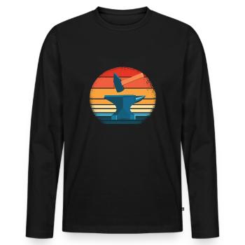 Amboss - Männer Premium Bio Langarmshirt - Schwarz - Vorne - Nico (187cm)