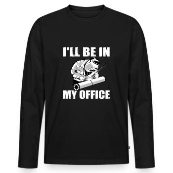 Welding - Men's Premium Organic Long Sleeve Shirt - black - Front - Nico (187cm)
