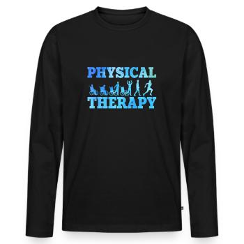physiotherapy - Men's Premium Organic Long Sleeve Shirt - black - Front - Nico (187cm)