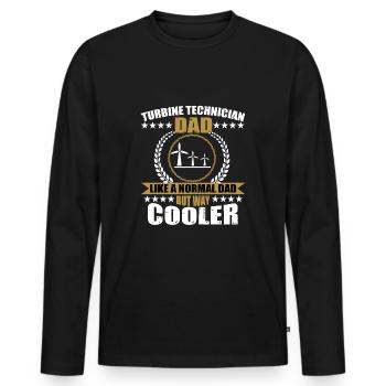 Turbine technician Papa - Men's Premium Organic Long Sleeve Shirt - black - Front - Nico (187cm)