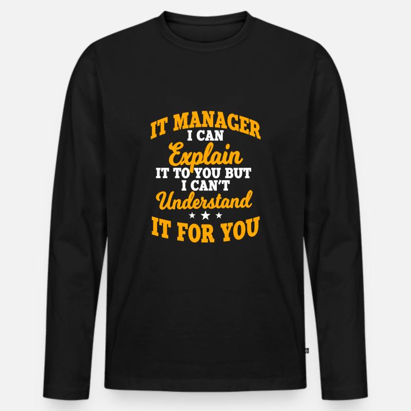 IT Manager - Männer Premium Bio Langarmshirt - Schwarz