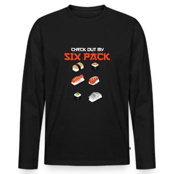 Sushi - Männer Premium Bio Langarmshirt - Schwarz - Vorne - Nico (187cm)