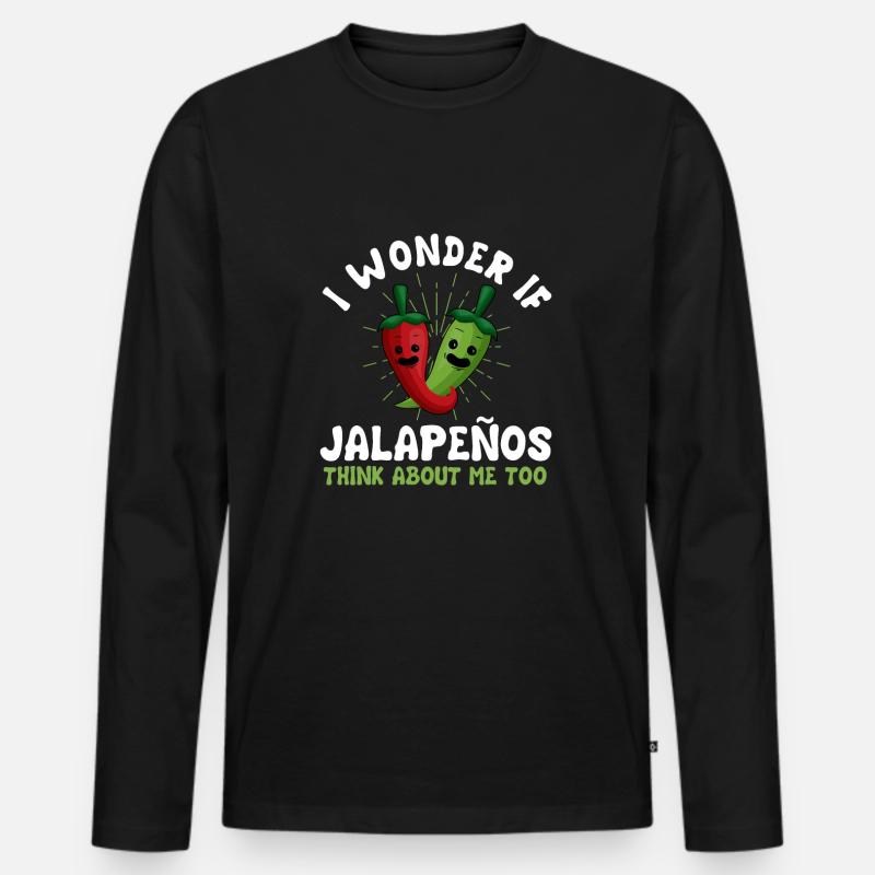 Jalapenos - Männer Premium Bio Langarmshirt - Schwarz
