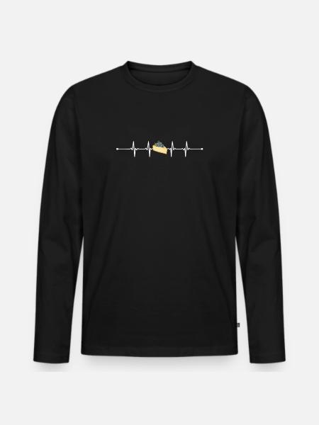 Cheesecake Heartbeat - Men's Premium Organic Long Sleeve Shirt - black