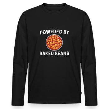 Baked Beans - Men's Premium Organic Long Sleeve Shirt - black - Front - Nico (187cm)