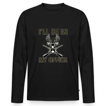 Hunting - Men's Premium Organic Long Sleeve Shirt - black - Front - Nico (187cm)