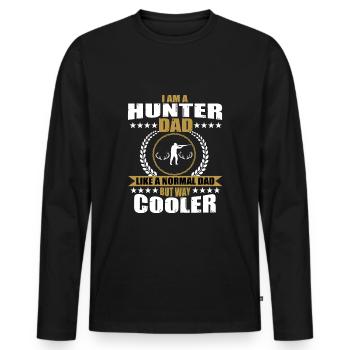 Chasseurs Papa Cadeau - T-shirt manches longues Premium bio Homme - noir - Devant - Nico (187cm)
