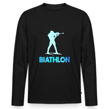 Biathlon - T-shirt manches longues Premium bio Homme - noir - Devant - Nico (187cm)