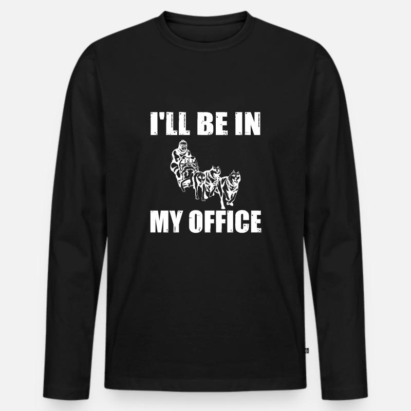 Hundeschlitten Geschenk - Männer Premium Bio Langarmshirt - Schwarz