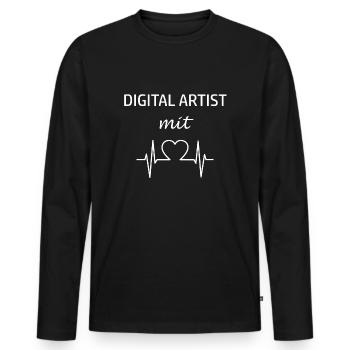 Digital Artist - Männer Premium Bio Langarmshirt - Schwarz - Vorne - Nico (187cm)