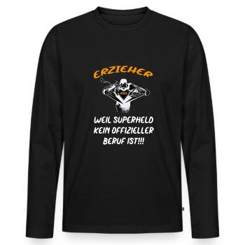 Erzieher - Männer Premium Bio Langarmshirt - Schwarz - Vorne - Nico (187cm)