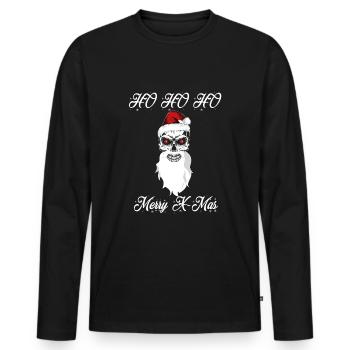 X Mas Skull Punker Metal Rock Rocker Weihnachten - Männer Premium Bio Langarmshirt - Schwarz - Vorne - Nico (187cm)