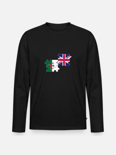Algeria British flag British Algerian - Men's Premium Organic Long Sleeve Shirt - black