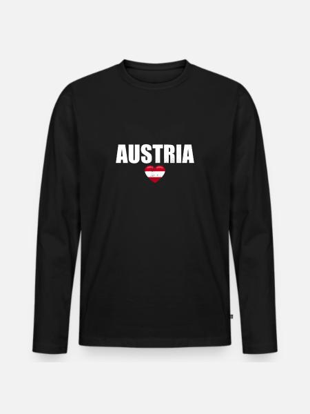 Austria Austria Flag Austrian - Men's Premium Organic Long Sleeve Shirt - black
