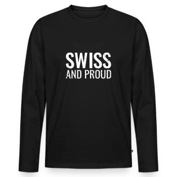 Suisse et fière Suisse Suisse Suisse - T-shirt manches longues Premium bio Homme - noir - Devant - Nico (187cm)