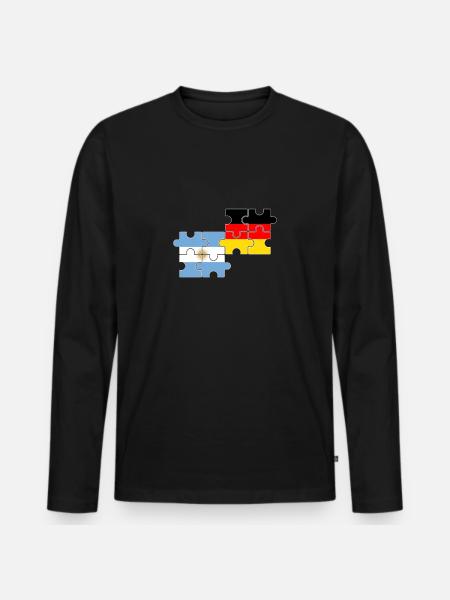 Argentine Allemagne Drapeau Argentin - T-shirt manches longues Premium bio Homme - noir