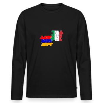 Armenia Italy Flag Armenia - Men's Premium Organic Long Sleeve Shirt - black - Front - Nico (187cm)