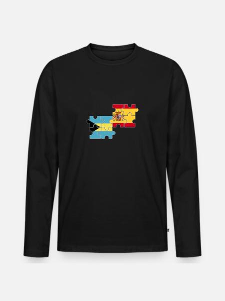 Bahamas Spain Flag Spanish Bahamaer - Men's Premium Organic Long Sleeve Shirt - black
