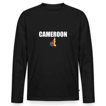 Cameroon Map Cameroon Cameroon flag - Men's Premium Organic Long Sleeve Shirt - black - Front - Nico (187cm)