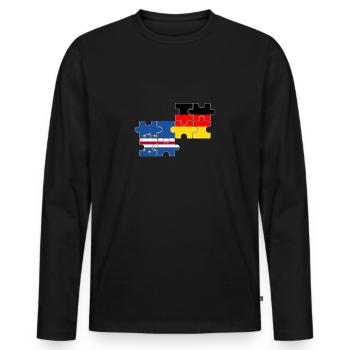 Cape Verde Germany Flag German Cape Verde - Men's Premium Organic Long Sleeve Shirt - black - Front - Nico (187cm)