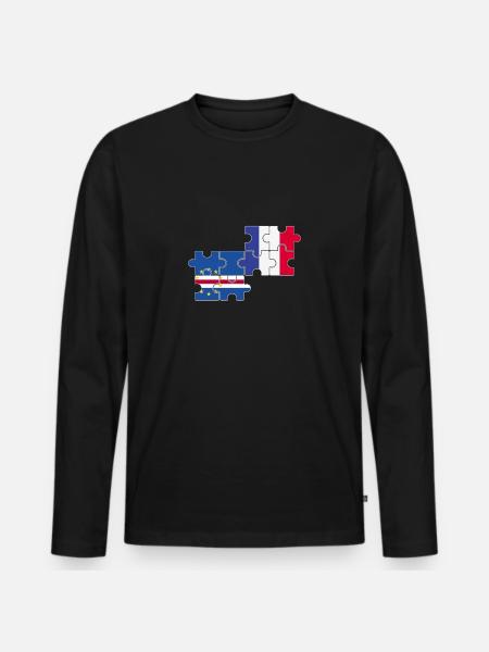 Cap-Vert France Drapeau Cap-Vert français - T-shirt manches longues Premium bio Homme - noir
