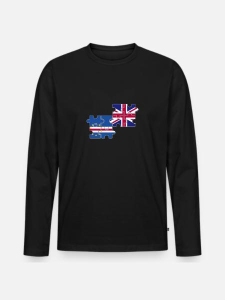 Kap Verde UK Flagge Britisch Kap Verdisch - Männer Premium Bio Langarmshirt - Schwarz