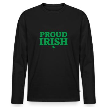 Proud Irish Ireland Irish Irish - Men's Premium Organic Long Sleeve Shirt - black - Front - Nico (187cm)