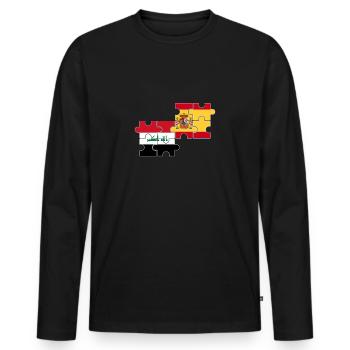 Irak Spanien Flagge Spanisch Iraker - Männer Premium Bio Langarmshirt - Schwarz - Vorne - Nico (187cm)