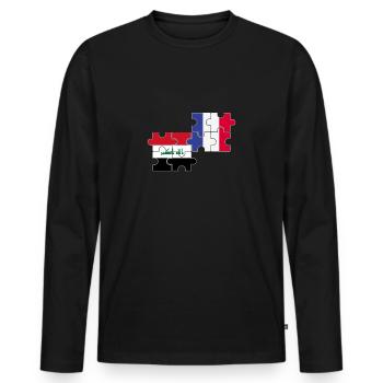 Irak Frankreich Flagge Französisch Iraker - Männer Premium Bio Langarmshirt - Schwarz - Vorne - Nico (187cm)