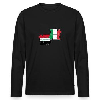 Irak Italien Flagge Italienisch Iraker - Männer Premium Bio Langarmshirt - Schwarz - Vorne - Nico (187cm)