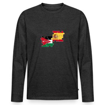 Jordan Spain Flag Spanish Jordanian - Men's Premium Organic Long Sleeve Shirt - heather anthracite - Front - Nico (187cm)