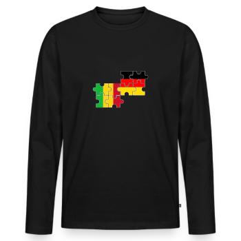 Mali Deutschland Flagge Deutsch Malier - Männer Premium Bio Langarmshirt - Schwarz - Vorne - Nico (187cm)