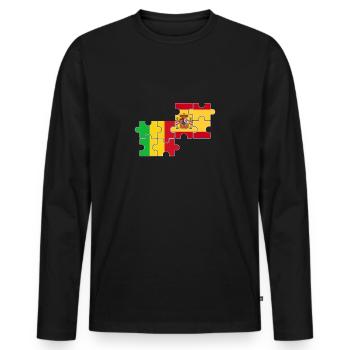 Mali Espagne Drapeau Espagnol Malien - T-shirt manches longues Premium bio Homme - noir - Devant - Nico (187cm)