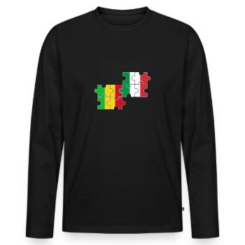 Mali Italien Flagge Italienisch Malier - Männer Premium Bio Langarmshirt - Schwarz - Vorne - Nico (187cm)
