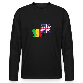 Mali UK Flagge Britisch Malier - Männer Premium Bio Langarmshirt - Schwarz - Vorne - Nico (187cm)