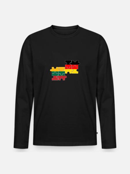 Lithuania Germany Flag German Lithuanians - Men's Premium Organic Long Sleeve Shirt - black