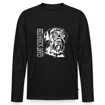 Schnauzer géant Portrait Chien Chiens IGP Wilsigns - T-shirt manches longues Premium bio Homme - noir - Devant - Nico (187cm)
