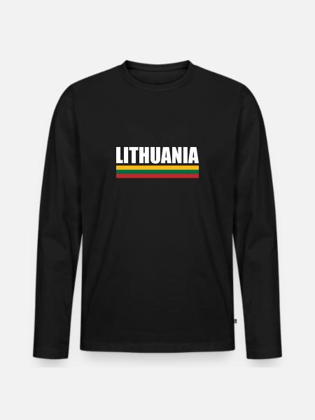 Lithuania Lithuania Lithuanian flag Lithuanian - Men's Premium Organic Long Sleeve Shirt - black