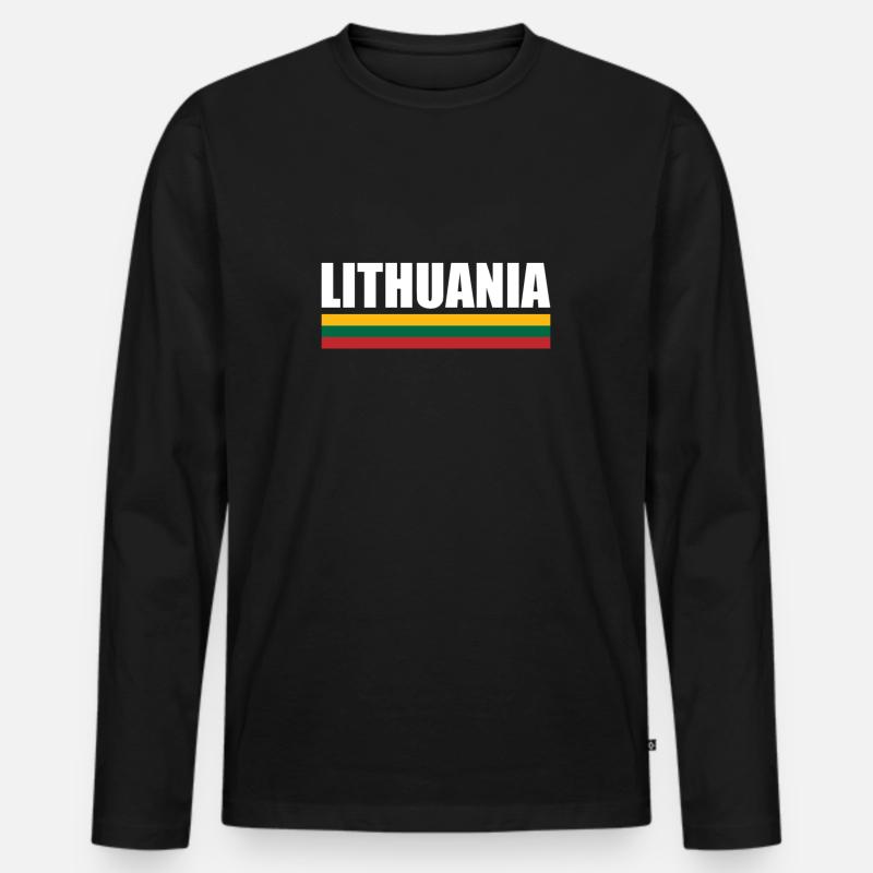 Lithuania Litauen Litauische Flagge Litauer - Männer Premium Bio Langarmshirt - Schwarz