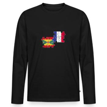 Grenade Grenade Grenade Drapeau Vintage de la Grenade - T-shirt manches longues Premium bio Homme - noir - Devant - Nico (187cm)