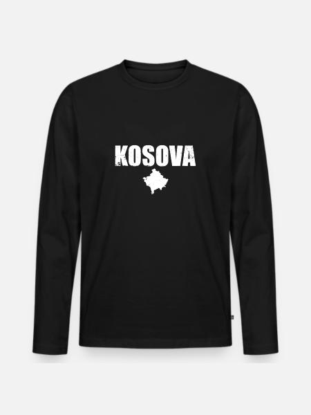 Kosova Vintage Kosovo Kosovo Kosovo Karta Kosovare - Ekologisk långärmad premium-T-shirt herr - svart