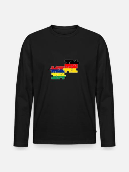 Mauritius Germany Flag German Mauritians - Men's Premium Organic Long Sleeve Shirt - black