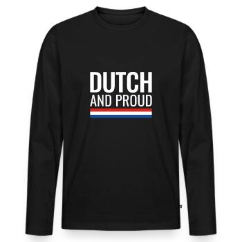 Dutch And Proud Netherlands Dutch flag - Men's Premium Organic Long Sleeve Shirt - black - Front - Nico (187cm)