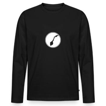 Norway Map Norwegian Norwegians - Men's Premium Organic Long Sleeve Shirt - black - Front - Nico (187cm)