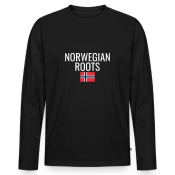Norwegian Roots Norway Norwegian Flag - Men's Premium Organic Long Sleeve Shirt - black - Front - Nico (187cm)